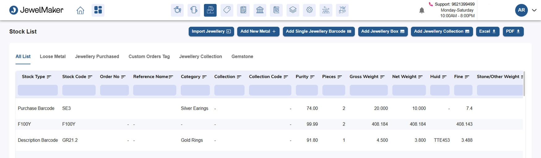 Jewellery Inventory Software